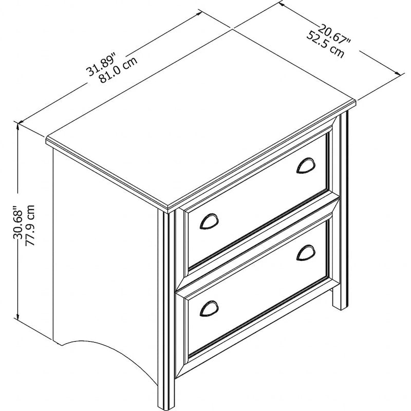 Seitlicher Aktenschrank mit 2 Schubladen