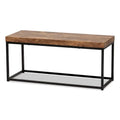Banc d'appoint moderne en bois et métal, style industriel - brun noyer