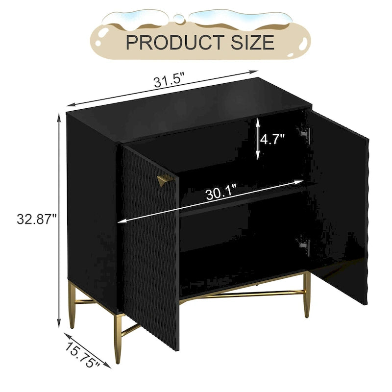 Aparador de 31.5 pulgadas con 2 puertas, taquilla y armario para medios/bufé