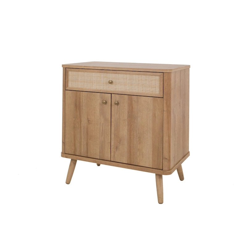 Armario pequeño de ratán KD, 1 cajón y 2 puertas