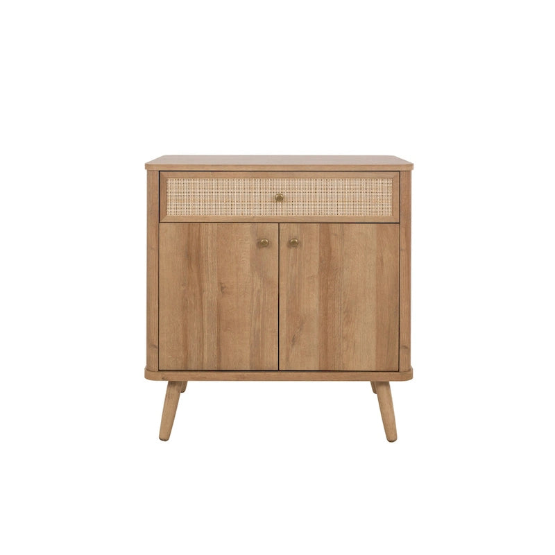 Kleiner KD-Rattanschrank mit 1 Schublade und 2 Türen