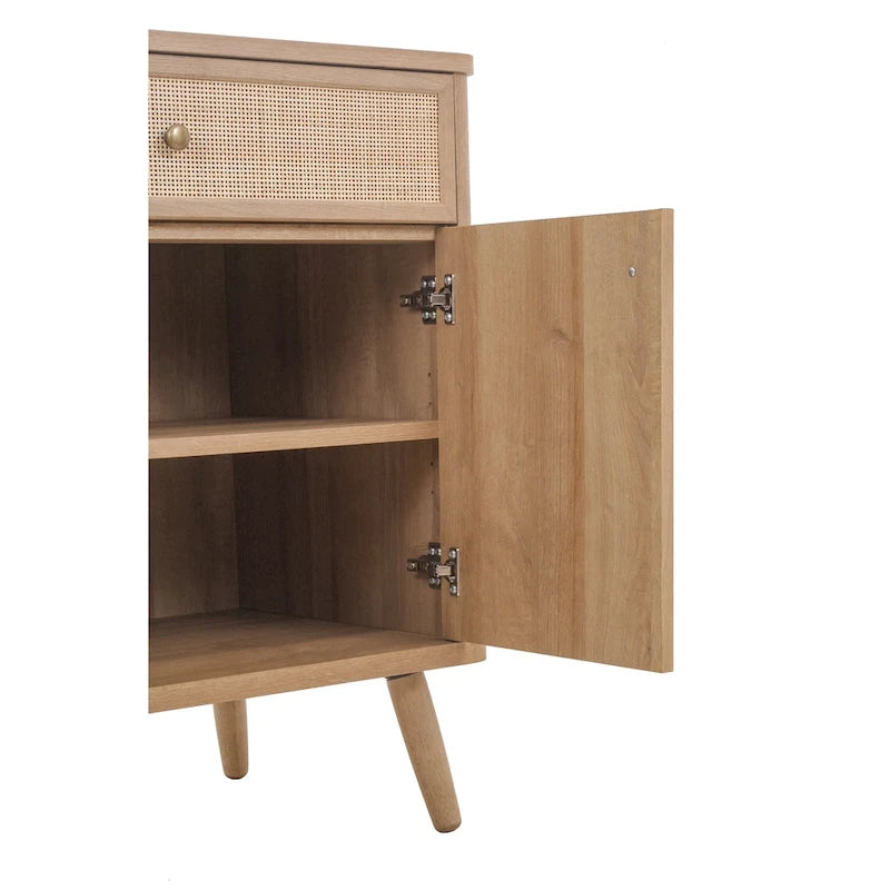 Kleiner KD-Rattanschrank mit 1 Schublade und 2 Türen