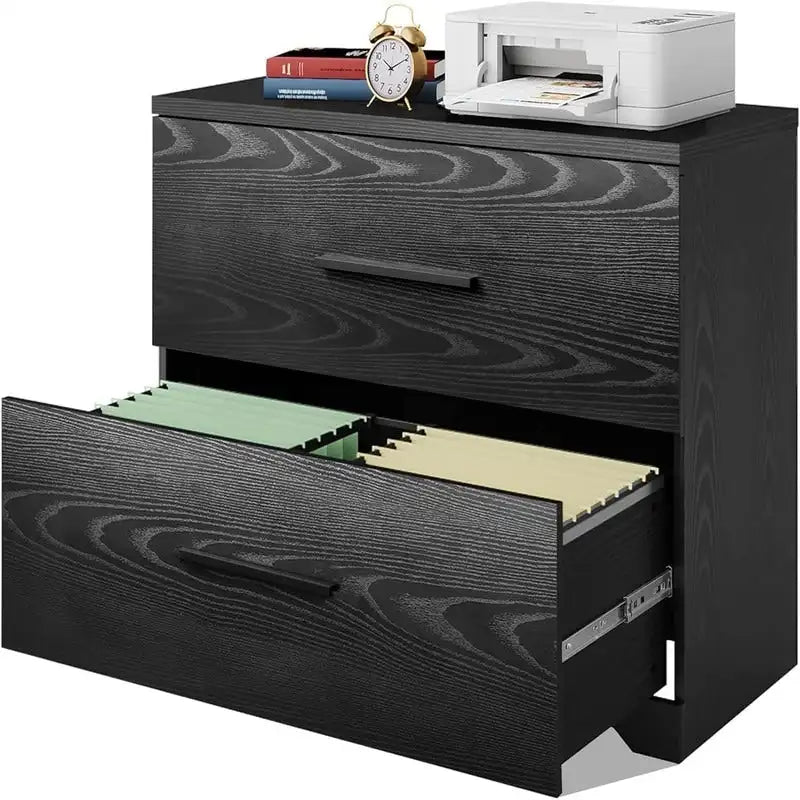 Seitlicher Aktenschrank aus Holz mit 2 Schubladen - 15.75D x 35.43W x 29.37H