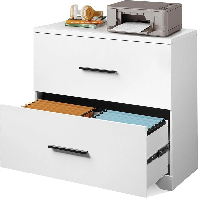 Seitlicher Aktenschrank aus Holz mit 2 Schubladen - 15.75D x 35.43W x 29.37H