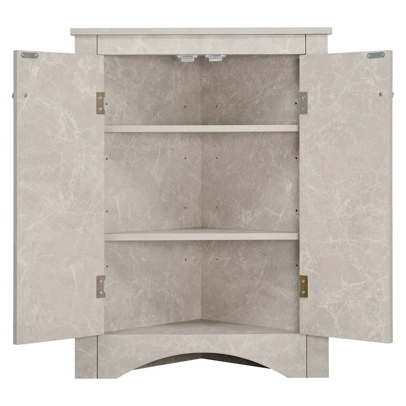 Armario triangular de almacenamiento para baño con estantes ajustables