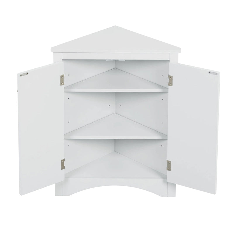 Armario triangular de almacenamiento para baño con estantes ajustables