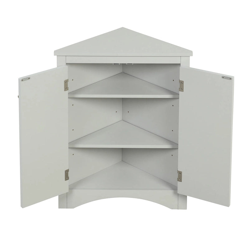 Armario triangular de almacenamiento para baño con estantes ajustables