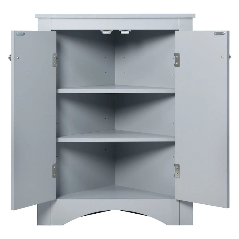 Armario triangular de almacenamiento para baño con estantes ajustables