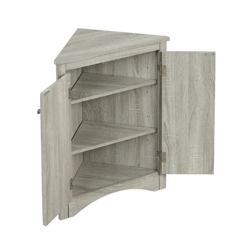 Armario triangular de almacenamiento para baño con estantes ajustables