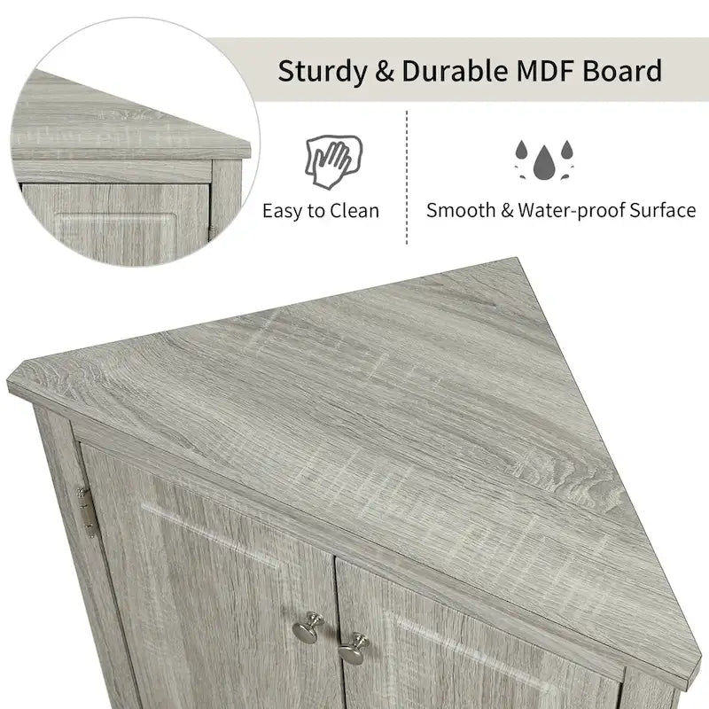 Armario triangular de almacenamiento para baño con estantes ajustables