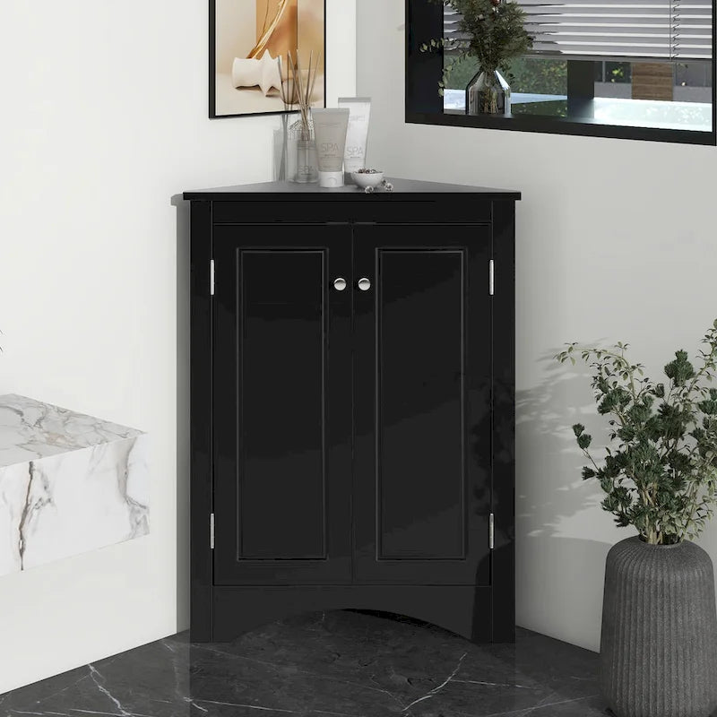 Armario triangular de almacenamiento para baño con estantes ajustables