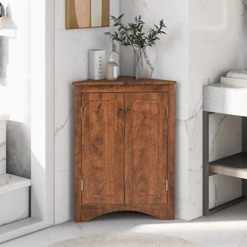 Armario triangular de almacenamiento para baño con estantes ajustables