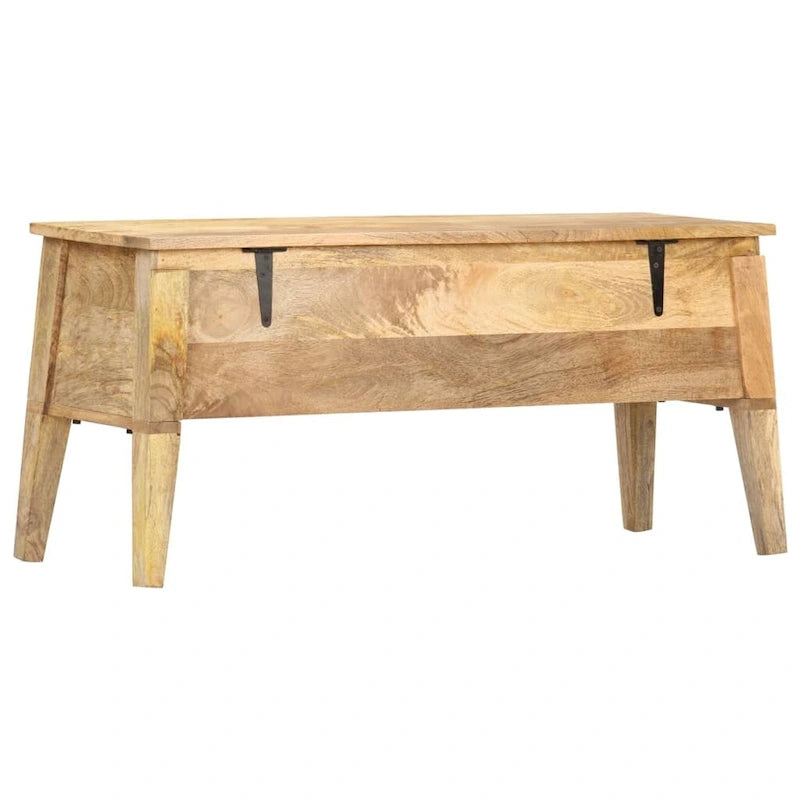 Caja de almacenamiento de madera maciza de mango, 39x13.8x18.9