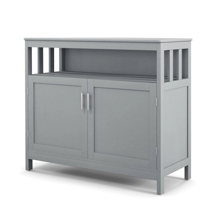 Küchenbuffet, Anrichte und Aufbewahrungsschrank mit 2 Türen und Regalboden - 40 x 16 x 34 (L x W x H)