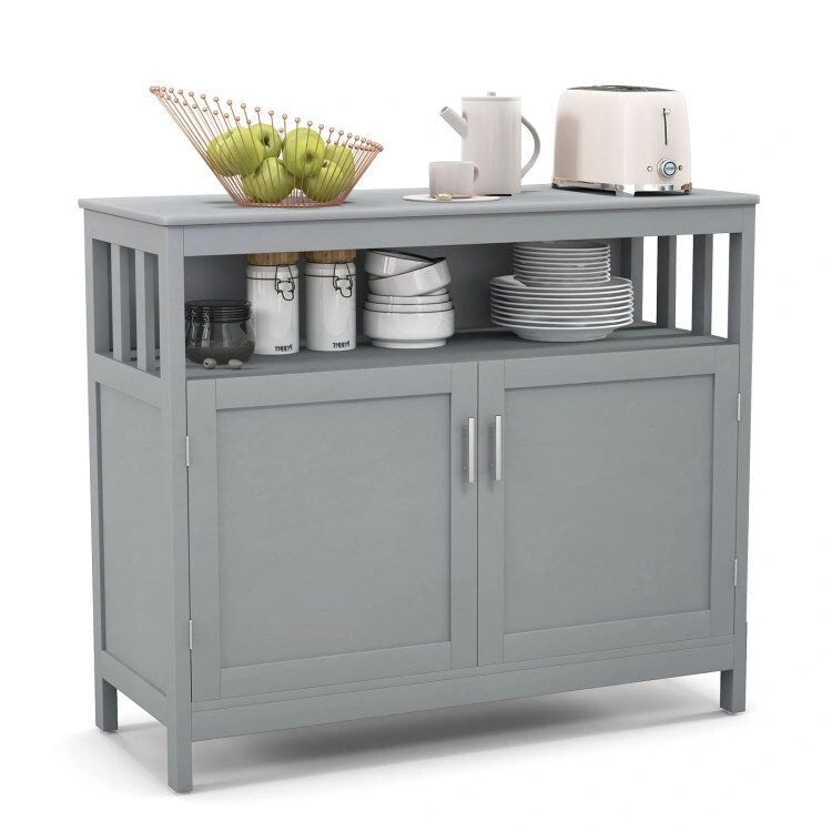 Küchenbuffet, Anrichte und Aufbewahrungsschrank mit 2 Türen und Regalboden - 40 x 16 x 34 (L x W x H)