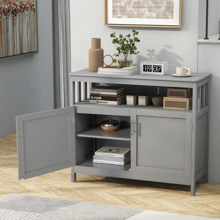 Küchenbuffet, Anrichte und Aufbewahrungsschrank mit 2 Türen und Regalboden - 40 x 16 x 34 (L x W x H)