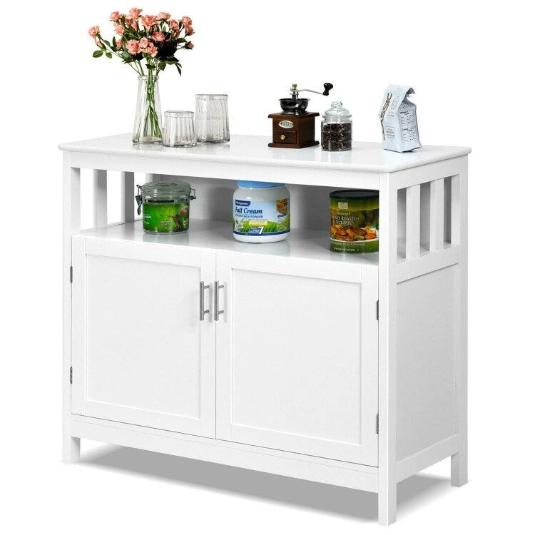 Küchenbuffet, Anrichte und Aufbewahrungsschrank mit 2 Türen und Regalboden - 40 x 16 x 34 (L x W x H)