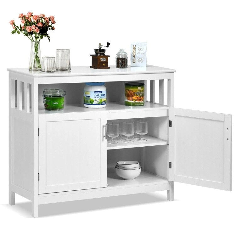 Küchenbuffet, Anrichte und Aufbewahrungsschrank mit 2 Türen und Regalboden - 40 x 16 x 34 (L x W x H)