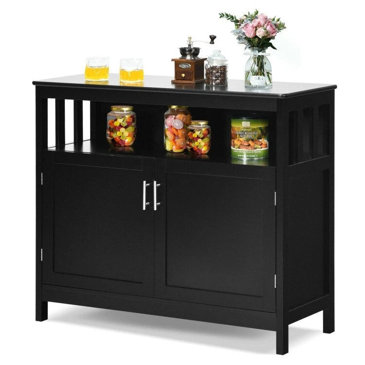 Küchenbuffet, Anrichte und Aufbewahrungsschrank mit 2 Türen und Regalboden - 40 x 16 x 34 (L x W x H)
