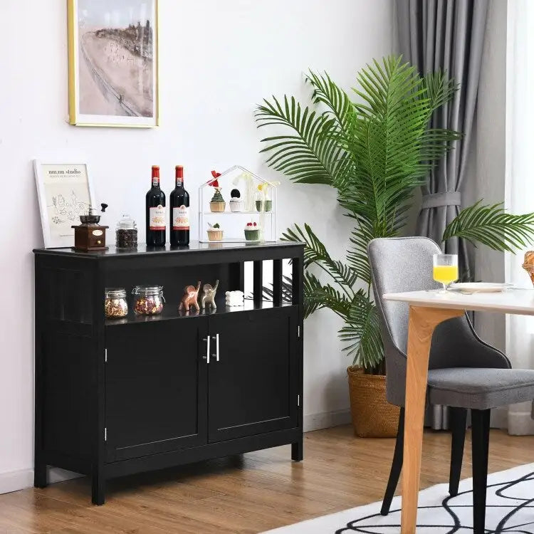 Küchenbuffet, Anrichte und Aufbewahrungsschrank mit 2 Türen und Regalboden - 40 x 16 x 34 (L x W x H)