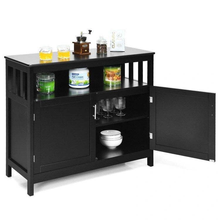 Küchenbuffet, Anrichte und Aufbewahrungsschrank mit 2 Türen und Regalboden - 40 x 16 x 34 (L x W x H)