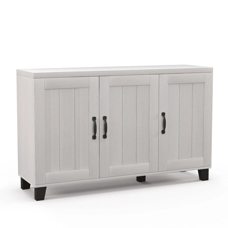 Aparador con 3 puertas, estantes ajustables y kits antivuelco - 45 x 13 x 28 (L x W x H)