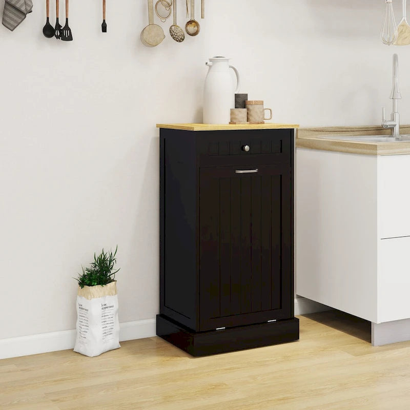 Müllschrank für die Küche mit einer Schublade und einem Kippfach, geeignet für die Küche