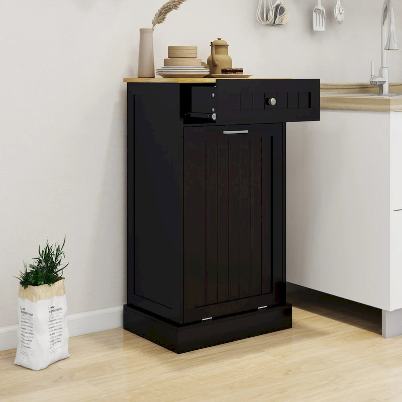 Müllschrank für die Küche mit einer Schublade und einem Kippfach, geeignet für die Küche