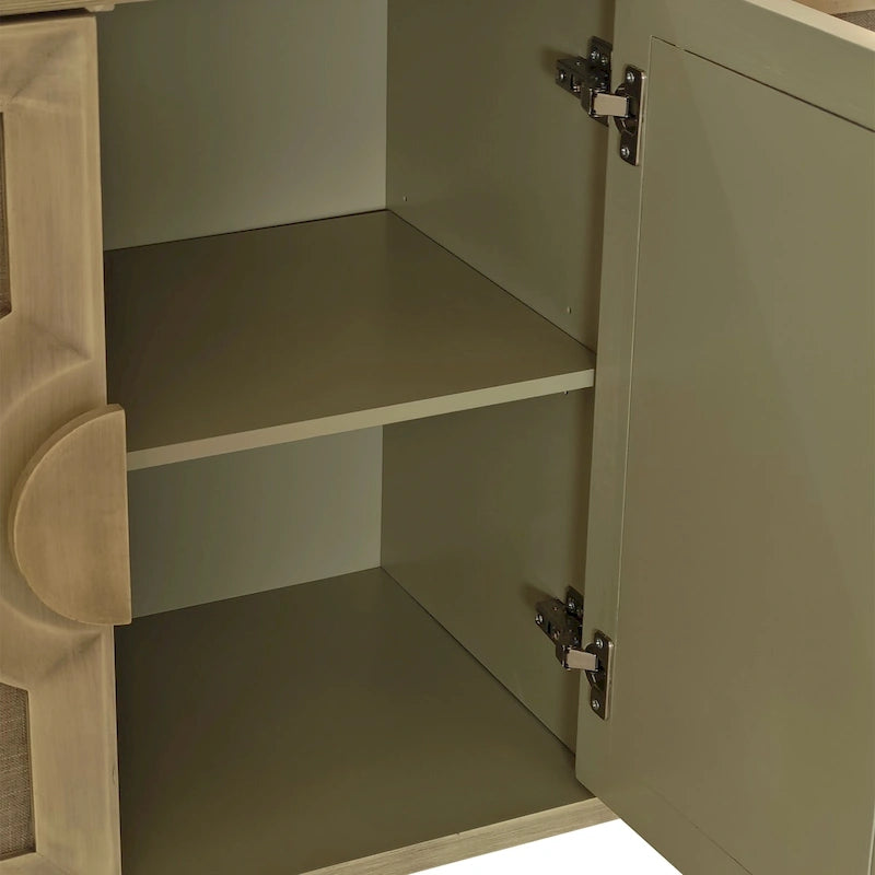 59.84Eleganter Vintage-Schrank mit 4 Türen und Leinenverzierung