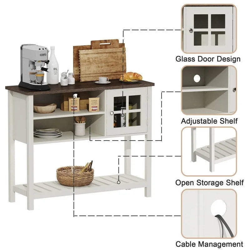 Kaffeebar-Schrank im Landhausstil - 13.8D x 39.3W x 31.5H