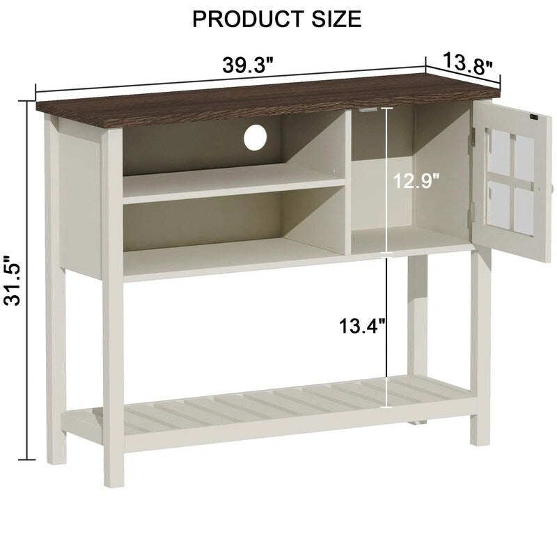 Kaffeebar-Schrank im Landhausstil - 13.8D x 39.3W x 31.5H
