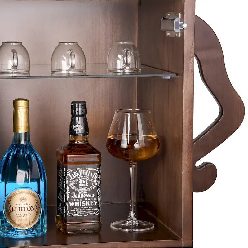 Armario de almacenamiento Robot de madera de 42 con botellero