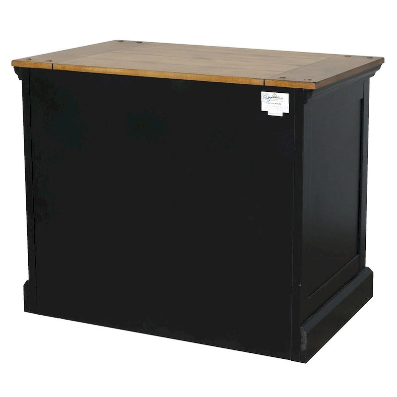 Archivador horizontal de madera (con cajones para documentos de tamaño Legal o Letter), armario de almacenamiento para oficina, negro