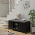 Banco zapatero con almacenamiento y puertas corredizas - 15.75D x 44W x 19.75H