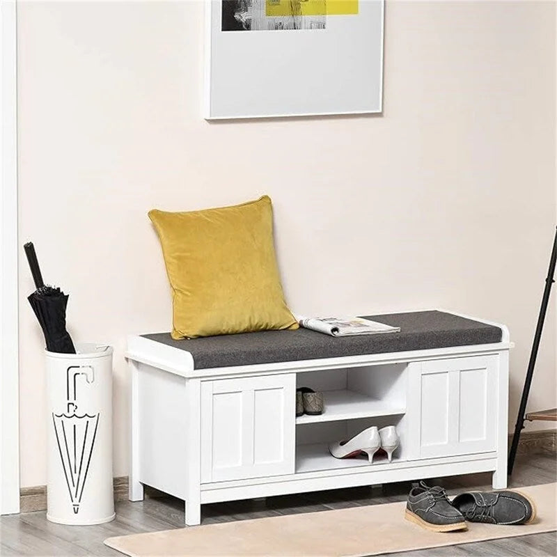 Banco zapatero con almacenamiento y puertas corredizas - 15.75D x 44W x 19.75H