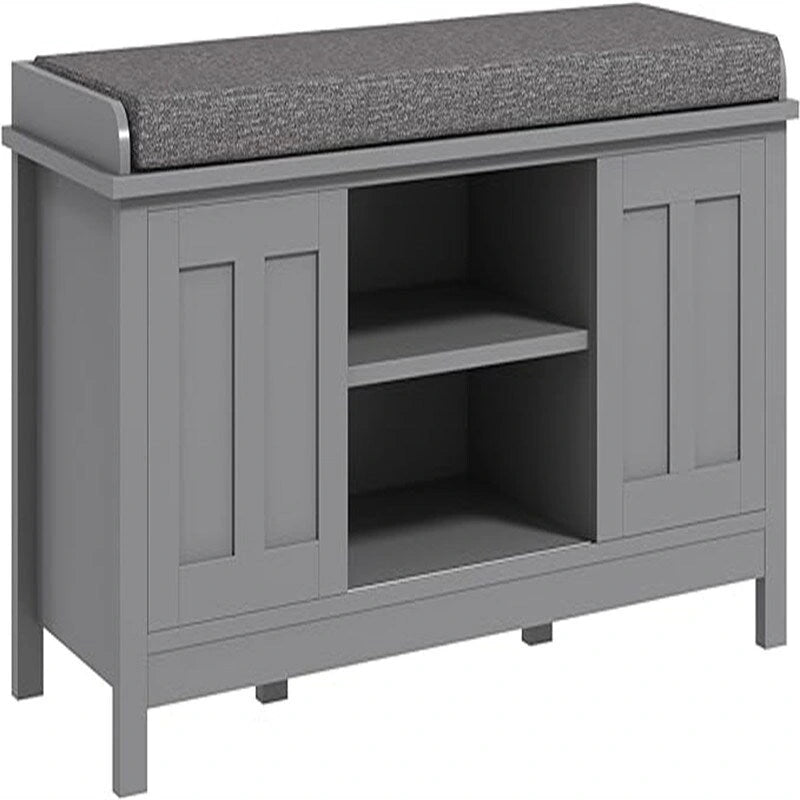 Banco zapatero con almacenamiento y puertas corredizas - 15.75D x 44W x 19.75H