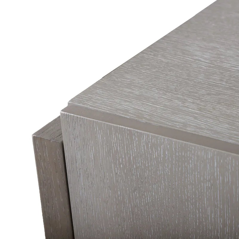 Aparador gris de madera maciza de estilo transicional (con puertas de armario)