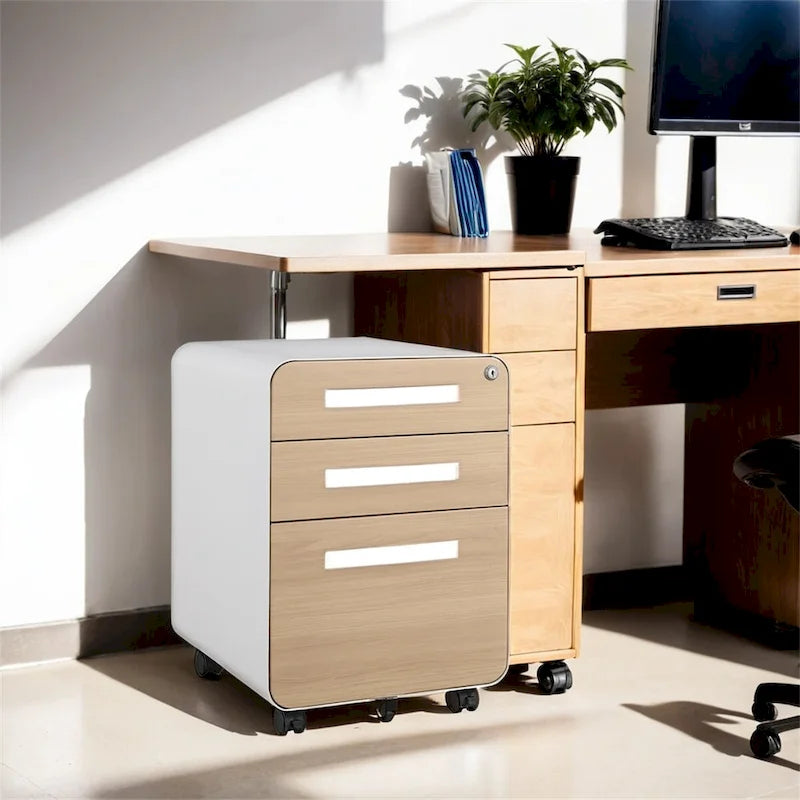 Rollbarer Aktenschrank fürs Büro unter dem Schreibtisch, vielseitiger Aufbewahrungsschrank