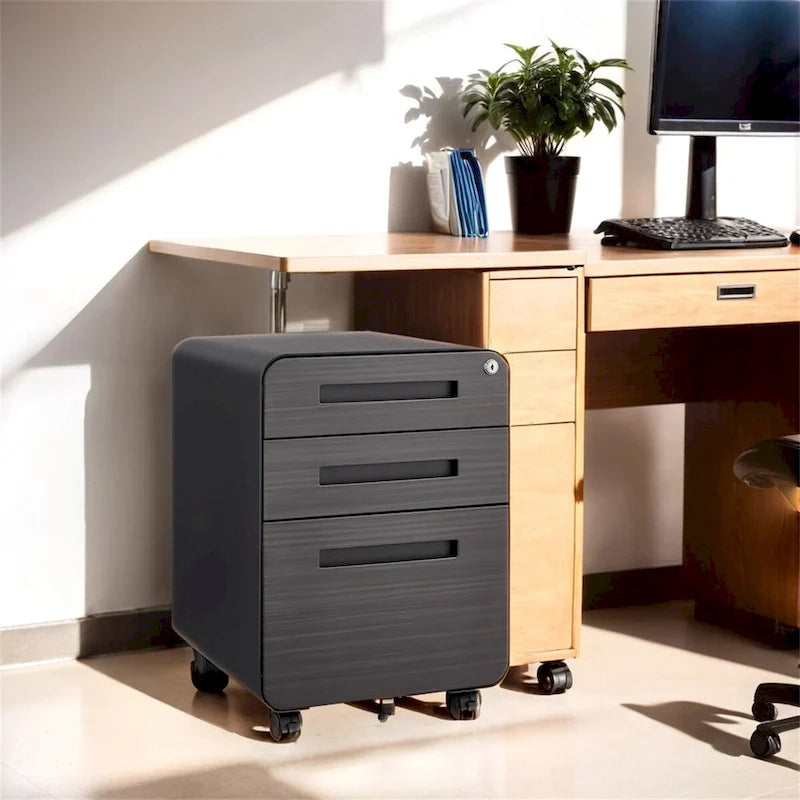 Rollbarer Aktenschrank fürs Büro unter dem Schreibtisch, vielseitiger Aufbewahrungsschrank