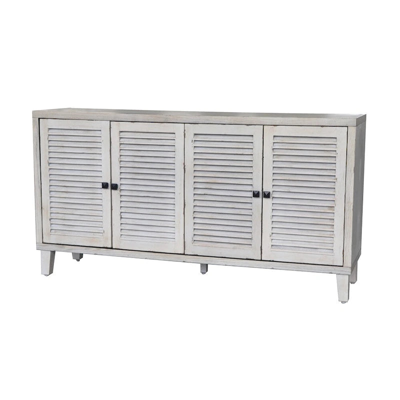 Holz-Sideboard mit 4 Lamellentüren, Buffetschrank und Servierschrank