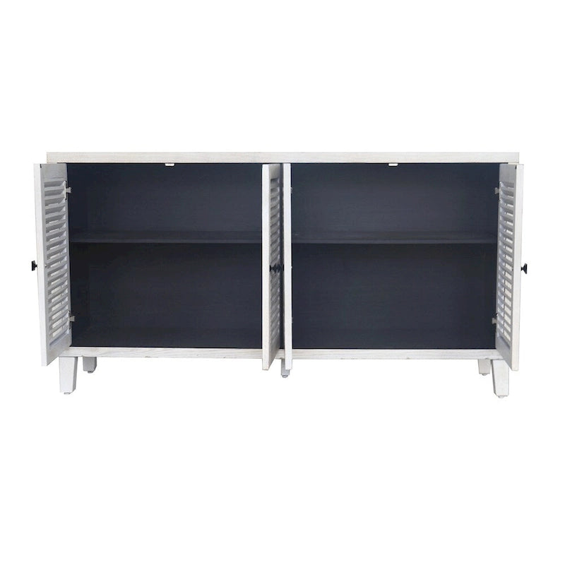 Holz-Sideboard mit 4 Lamellentüren, Buffetschrank und Servierschrank