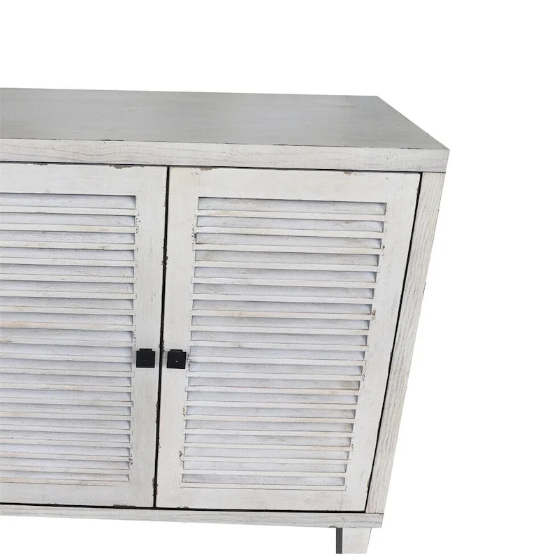 Holz-Sideboard mit 4 Lamellentüren, Buffetschrank und Servierschrank