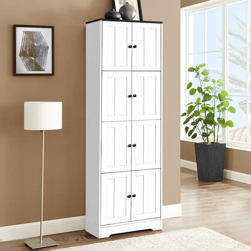 Armario alto de almacenamiento con 8 puertas y 4 estantes - 24.00L * 12.80W * 72.40H