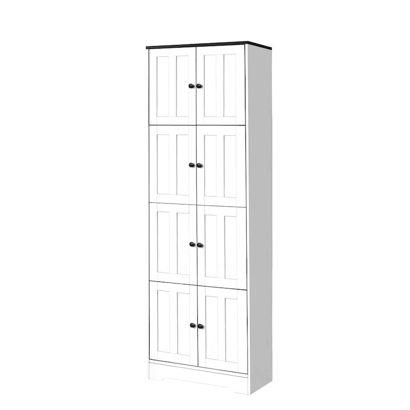 Armario alto de almacenamiento con 8 puertas y 4 estantes - 24.00L * 12.80W * 72.40H