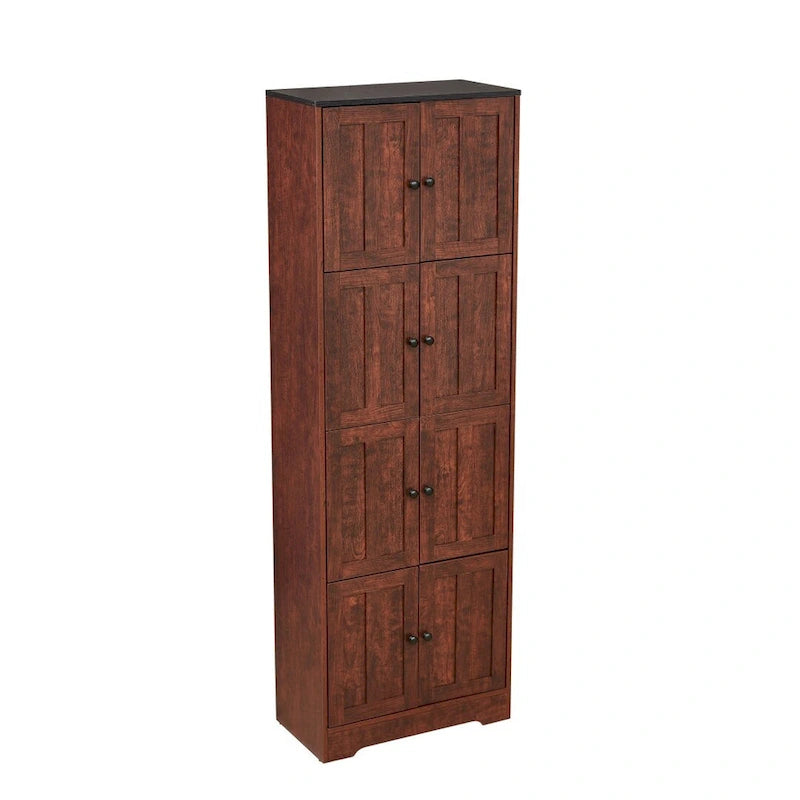 Armario alto de almacenamiento con 8 puertas y 4 estantes - 24.00L * 12.80W * 72.40H