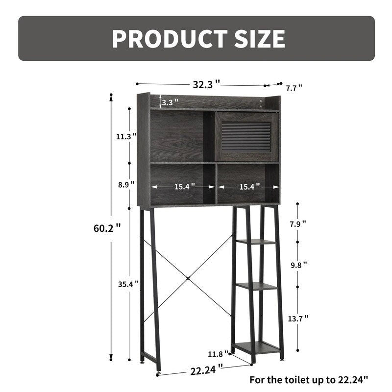 Armario de almacenamiento sobre el inodoro - 11.8D x 32.3W x 60.2H