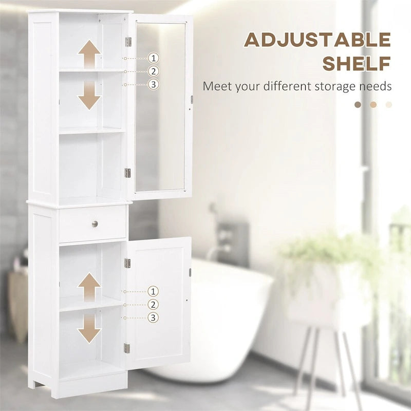 Armoire de rangement de salle de bain étroite, armoire haute de salle de bain, colonne à linge étroite