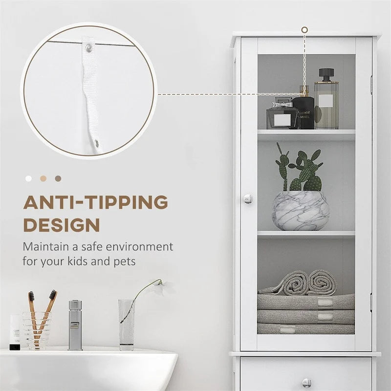 Armario de almacenamiento delgado para baño, armario alto para baño, torre estrecha para ropa de cama