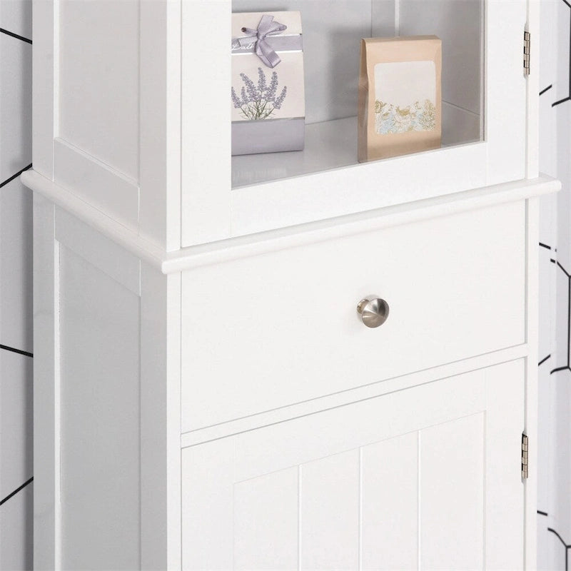 Armoire de rangement de salle de bain étroite, armoire haute de salle de bain, colonne à linge étroite