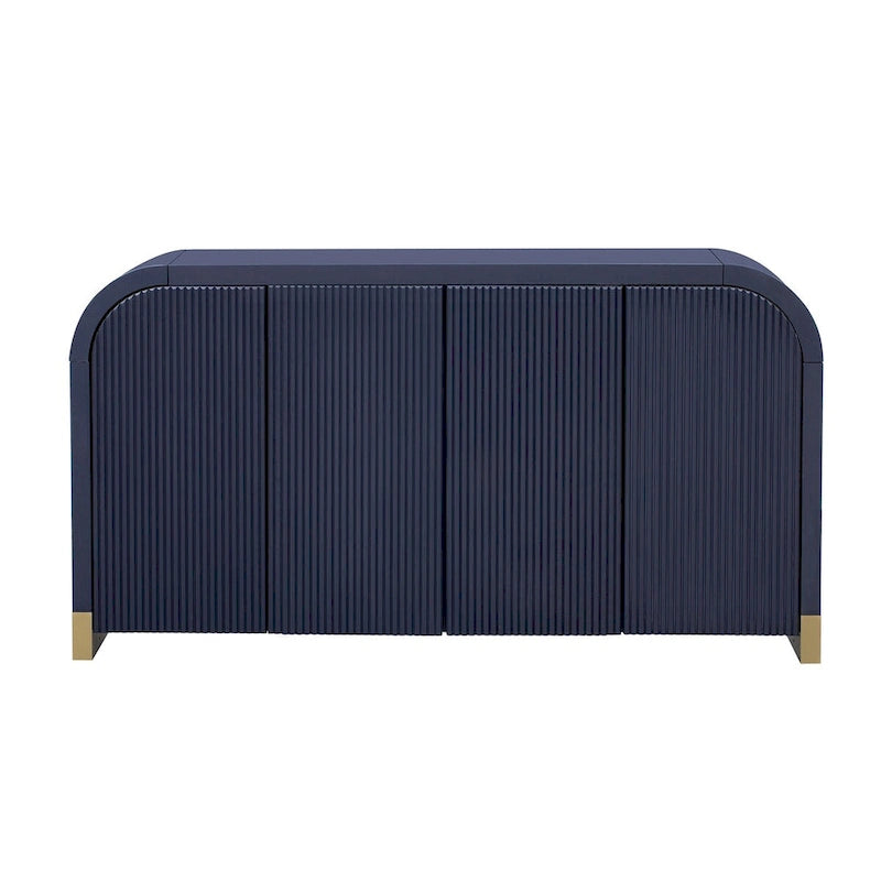 4-door Curved Corner Design Wavy Door Panel Cabinet